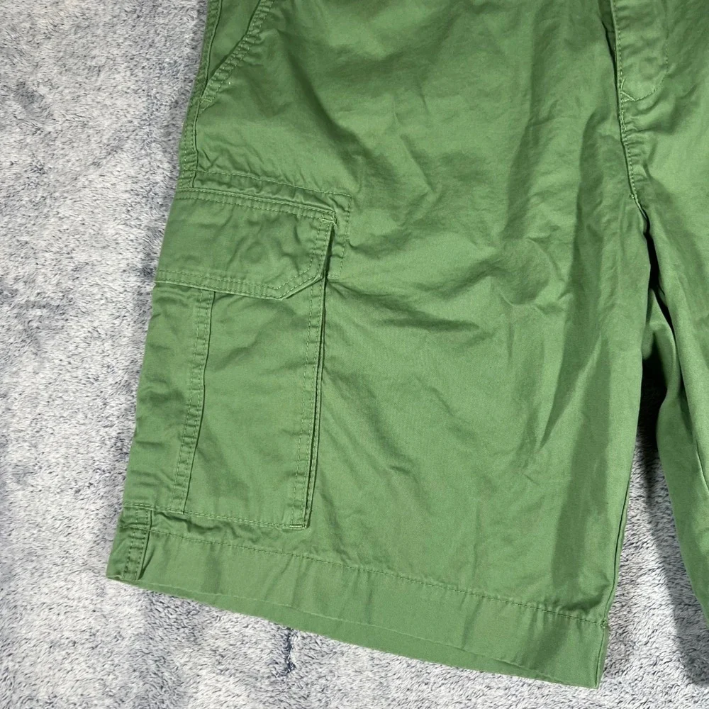 Tommy Hilfiger Mens Green Cotton Cargo Shorts Size 42 Utility Multi Pocket‎